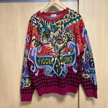 ficce 용 드래곤 멀티 컬러 니트 80s 레어 컬러