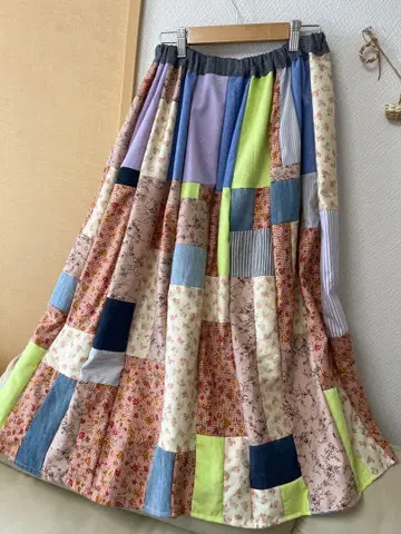 크리스마스 기획 패치워크 핸드메이드 롱 스커트
