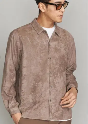 BEAUTY&YOUTH 스웨이드 터치 레귤러 카라 긴팔 셔츠