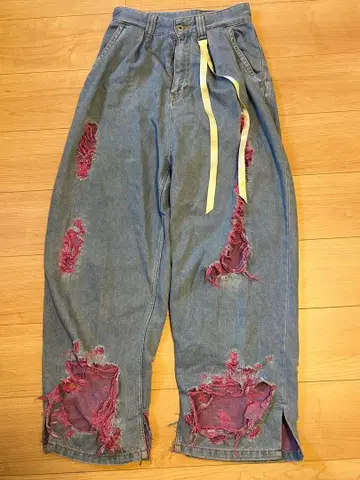 10 와타나베 나오미 가공 라이트 블루 데님 팬츠