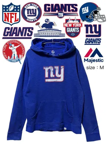 NFL 뉴욕 자이언츠 후드티 M 파랑 USA 구제 의류