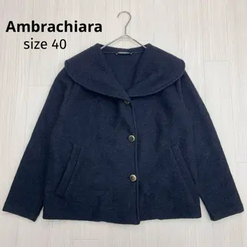 Ambrachiara 울 빅 칼라 코트 이탈리아제 40