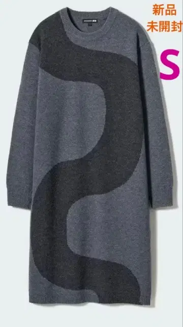 [ 새상품 미개봉 ] 유니클로 마리메꼬 라무 쿨넥 원피스 그레이 S
