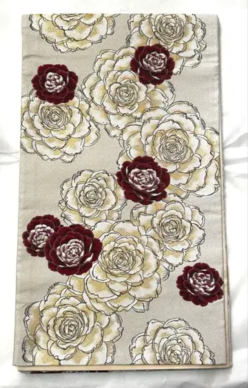 후리소데용 후쿠로 오비 장미 금실