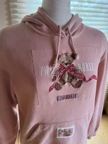 PINK HOUSE 테디베어 후드티 M 핑크하우스 곰 핑크