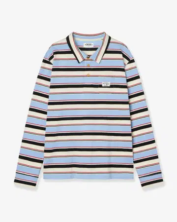 한국 aeae STRIPE PK T-SHIRTS [SKYBLUE]