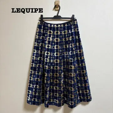 새상품급 레킵 요시에 이나바 벨벳 자카드 직물 스커트