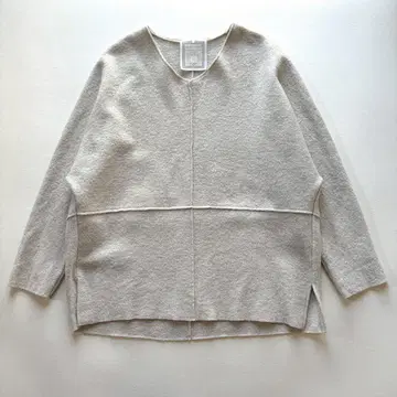 비어즐리 압축 울 풀오버 프리 루즈핏 돌먼 슬리브 그레이