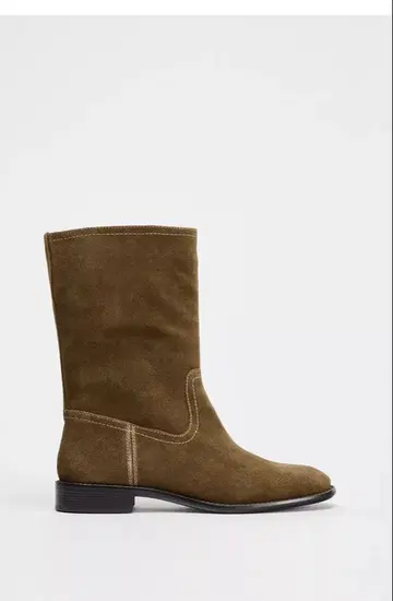 ZARA 36 스플릿 스웨이드 마감 플랫 플랫폼 하이컷 스니커즈