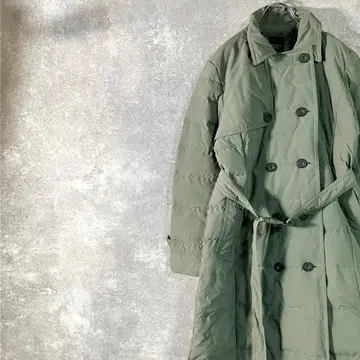 DAMA 다운 코트 트렌치코트 롱 기장 카키 더블 버튼 페더