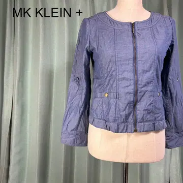 MK KLEIN 블루 계열 집업 점퍼 38 밑단 밴딩 심플