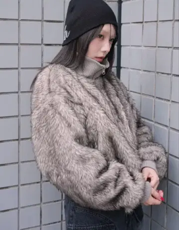 [ WEGO ] 인조 모피 블루종