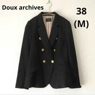 Doux archives 두 아카이브 골드 버튼 더블 자켓 블랙