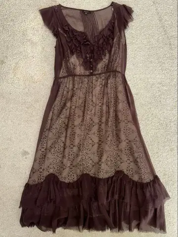 [ TOCCA ] 빈티지 총실크 프릴 원피스