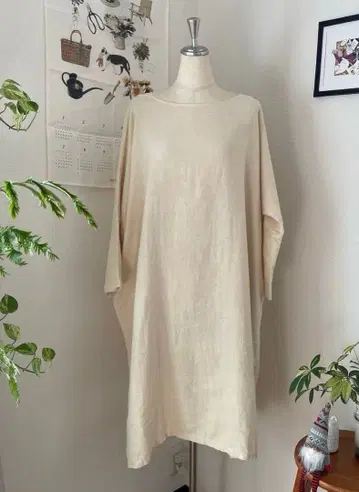 네스트로브 기모 린넨 돌먼 원피스