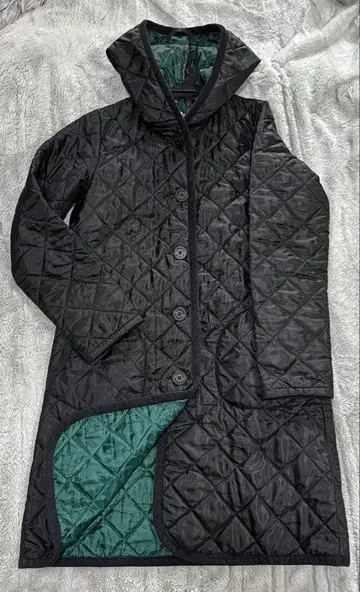 라벤햄 LAVENHAM 퀼팅 코트 블랙 36 [클리닝 완료]