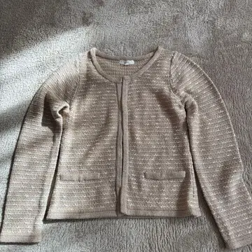 ROPE 베이지 트위드 긴팔 가디건