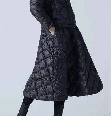 [ 새상품급 ] TAION 타이온 시티 다운 스커트 블랙 M 사이즈