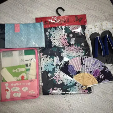 유카타 오비 일본 나막신 수국 패턴