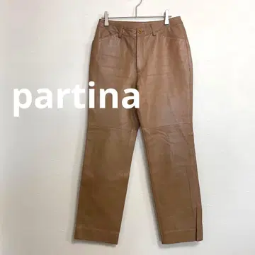 partina 양가죽 팬츠 가죽 브라운 여성용 M
