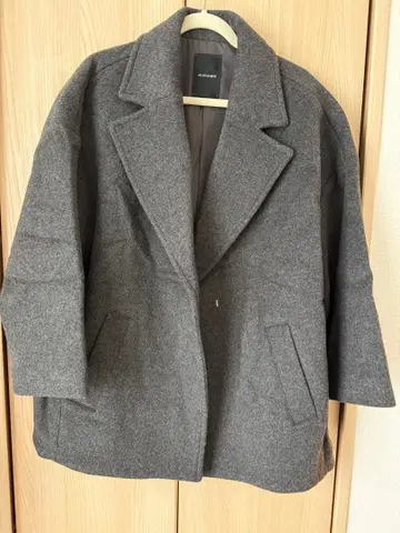 지나시스 JEANASIS 체스터 코트 울 혼방 미들 기장 긴팔 무지