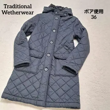 [ 미사용급 ] 트래디셔널 웨더웨어 퀼팅 코트 보아 안감 36