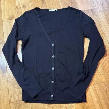 SPICK and SPAN 블랙 V넥 가디건