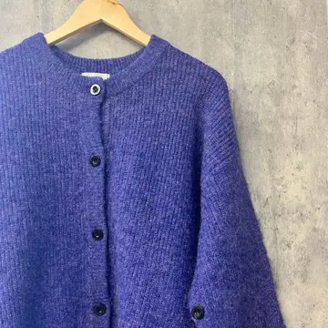 PAGE BOY 보라색 니트 버튼 가디건 F
