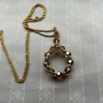 금속제 원형 스와로 스키 목걸이