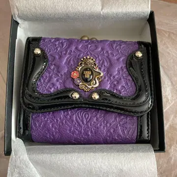ANNA SUI 3단 폴더형 지갑 보라색 뱀 미사용 새상품