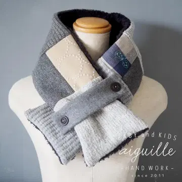 미나 페르호넨 원단 사용 성인용 패치 머플러 탬버린, choucho