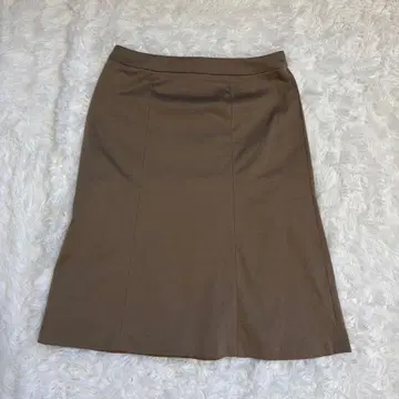 UNTITLED 미디 스커트 F 브라운 코튼 면 월드 플레어