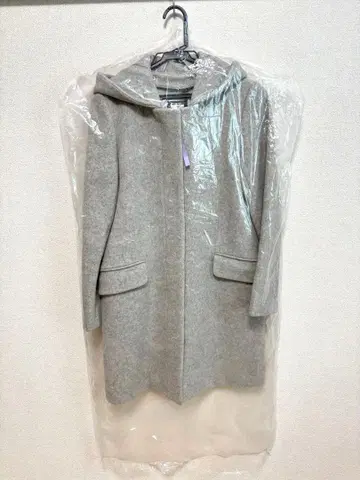 노리즈 코트 노카라 후드 라이트 그레이