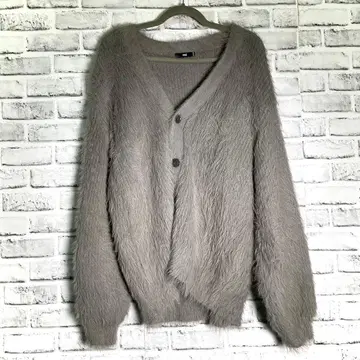 HARE 가디건 그레이 M 페더 니트 복슬복슬 겉옷