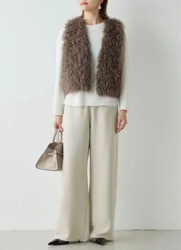 와이드 드로스트 팬츠 베이지 사이즈 2