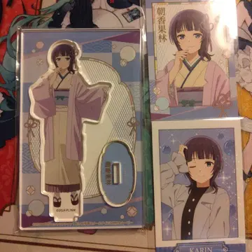 아사카 카린 아크릴 스탠드 트레이딩 카드 2장