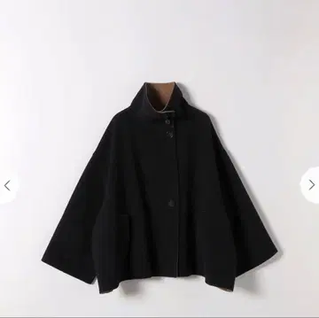 SHIPSany 리버스탠드 카라 판초 숏코트