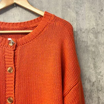 [택 포함 미사용] Classical Elf 오렌지 니트 가디건 긴팔