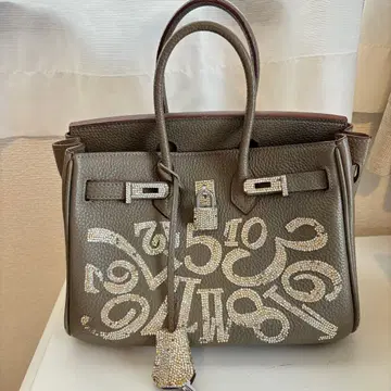 소가죽 핸드백 스와로브스키 장식