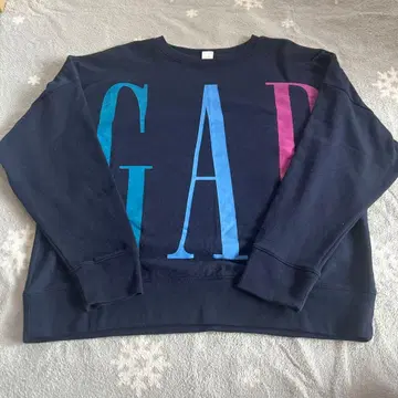 GAP 네이비 로고 맨투맨 L