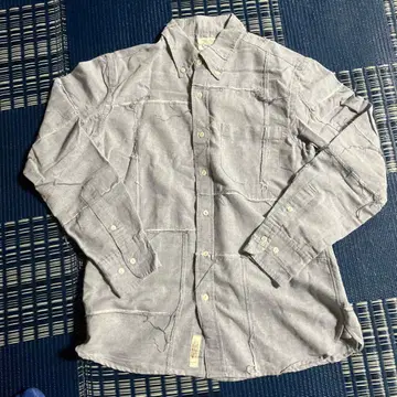 제조 중지 레어 goa 면마 혼방 버튼 다운 셔츠 블루