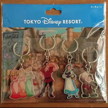 미녀와 야수 키체인 4세트 벨&가스통&르 푸&세 자매