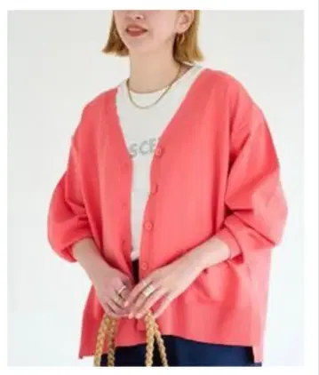 SIMPLICITE 코랄 핑크 가디건