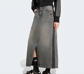 adidas 쓰리 스트라이프 데님 펜슬 스커트