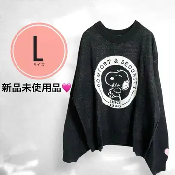 스누피 니트 SNOOPY 스웨터 peanuts L 사이즈 레트로 75주년