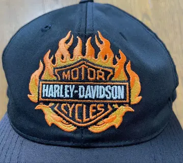 Harley-Davidson 불꽃 자수 야구 모자