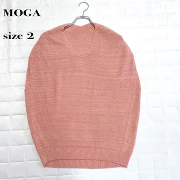 MOGA 핑크 V넥 슬리브리스 스웨터 사이즈 2