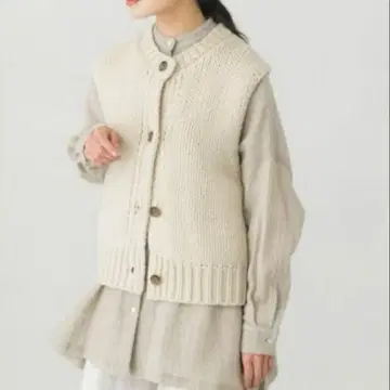 카구레 kagure 램스울 버튼 니트 베스트 DOORS