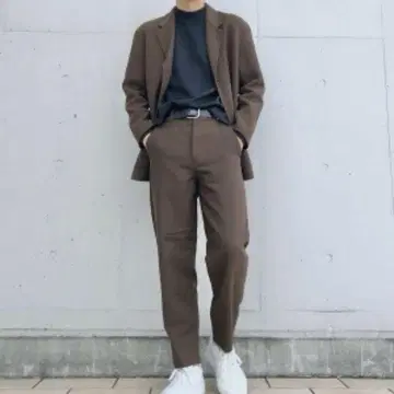 새상품급 UNIQLO U 울 블렌드 테일러드 자켓 셋업 M