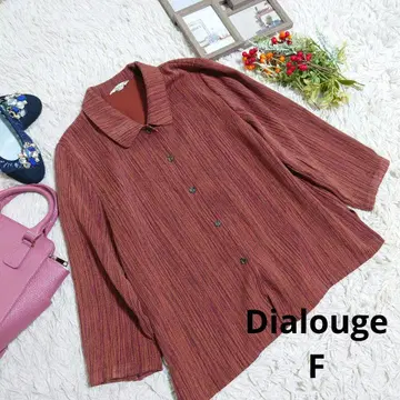 일본제 90s Dialouge 셔츠/블라우스 (L 상당) 우드 브라운